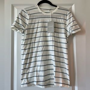 Everlane Organic Cotton Crew Tee in navy and white NWT